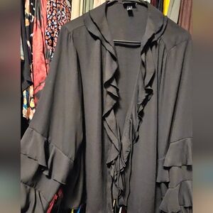 NWOT Torrid Sheer Black Tie Front Top Sz 1